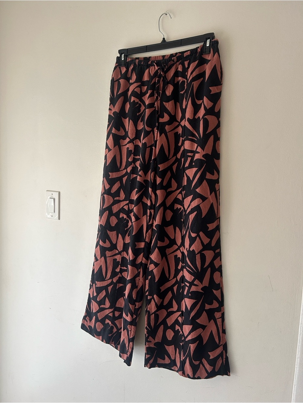a new day Black and Rust Abstract Wide Leg Pants - Picture 3 of 14